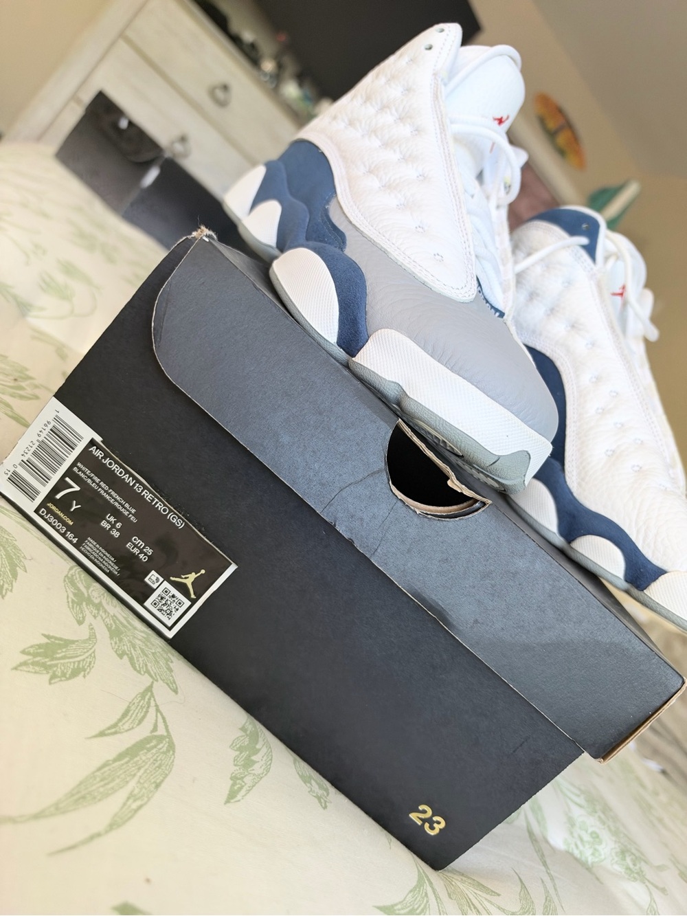 Jordan Youth Sneakers - White, Gray, Navy